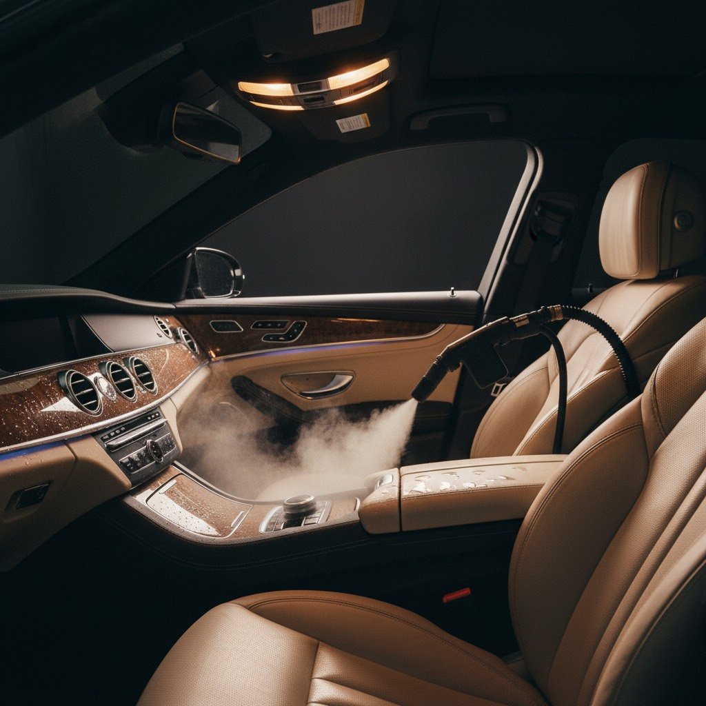 Deep interior detailing with steam sanitation